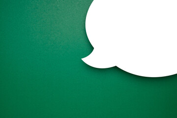 Blank white speech bubble part over a green background