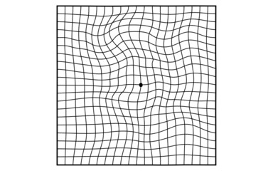 アムスラーチャート、加齢黄斑変性症の見え方（変視症、歪み）