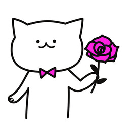 色加工ok　ねこ素材No.129 パーティー バラ