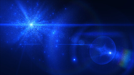 宇宙　星　星屑　空間　きらめく　星座　暗闇　ネイビー　コバルトブルー　青　レンズフレ　反射