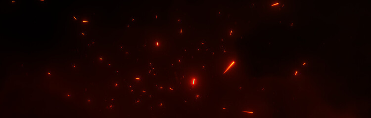 横長の重厚な飛び散る火花と火の粉　シリアス　戦場　戦争　軍事　ゲーム　イメージ