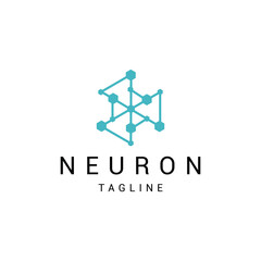 Neuron logo icon design template flat vector Premium Vector