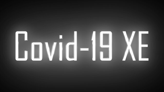 Retro style neon glowing COVID-19 written in dark background High-resolution animation. Animated glowy COVID 19 written in high resolution. Flickering COVID 19 in neon style.
