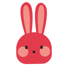 red pink easter bunny rabbit vector