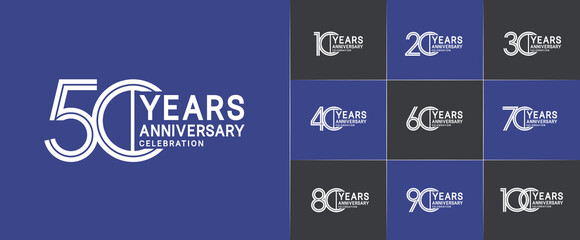 set of anniversary premium collection white color can be use for celebration event