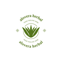 Nature herbal plant aloevera simple logo icon symbol