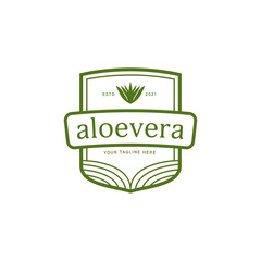 aloevera natural herbal badge emblem logo icon