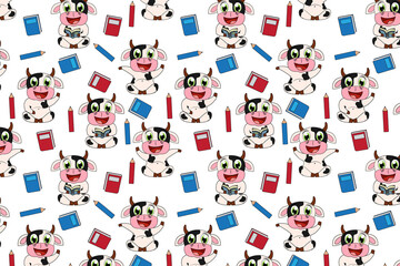 cute cow animal cartoon pattern