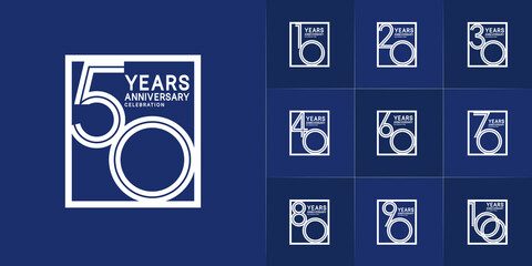 set of anniversary premium collection white color can be use for celebration event