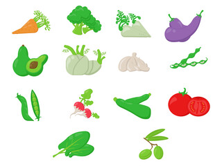 Set of vegetables, ingredients for vegetarian or healthy food