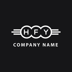 HFY letter logo design on black background. HFY  creative initials letter logo concept. HFY letter design.