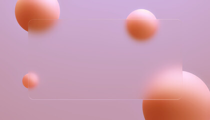 3d render Glassy background. modern Glass Morphism style.