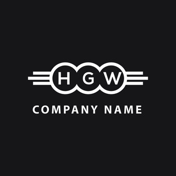 HGW letter logo design on black background. HGW  creative initials letter logo concept. HGW letter design.