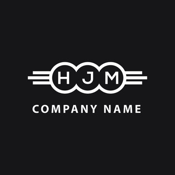 HJM letter logo design on black background. HJM  creative initials letter logo concept. HJM letter design.

