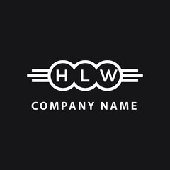 HLW letter logo design on black background. HLW  creative initials letter logo concept. HLW letter design.
