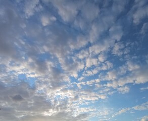 Spring blue sky with light clouds