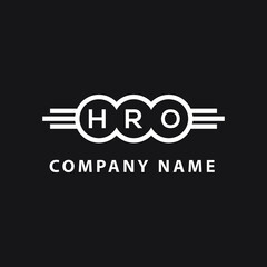 HRO letter logo design on black background. HRO  creative initials letter logo concept. HRO letter design.