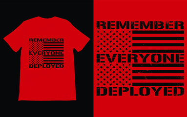 Red Friday T-Shirt Vector Design Vector, Remember Everyone Deployed T-Shirt, Remember Red Friday, Red Friday, Red Friday Gift, Military Gift,