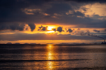 Obraz premium Sunset Fire 석양의 타오름