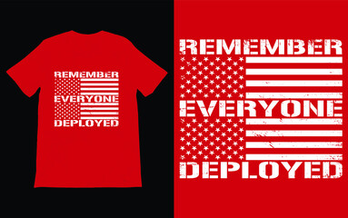 Red Friday T-Shirt Vector Design Vector, Remember Everyone Deployed T-Shirt, Remember Red Friday, Red Friday, Red Friday Gift, Military Gift,
