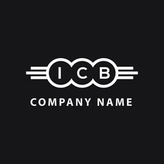 ICB letter logo design on black background. ICB creative circle letter logo concept. ICB letter design. 