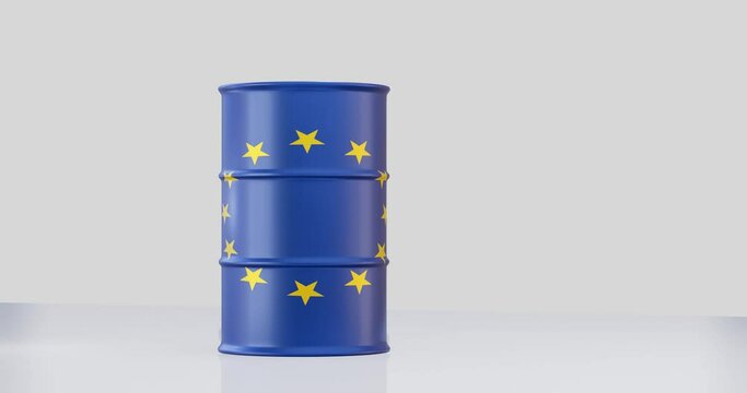 oil barrel in euro flag