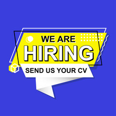 recruitment we are hiring job vacancy yellow blue color social media post template for  banner flyer poster background design