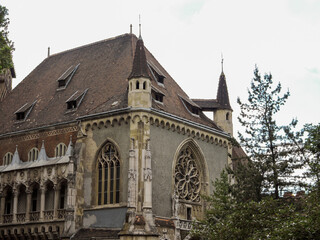 Budapest Hungary Old Stone Gothic Building Spires and Roof