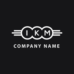 IKM letter logo design on black background. IKM  creative initials letter logo concept. IKM letter design.