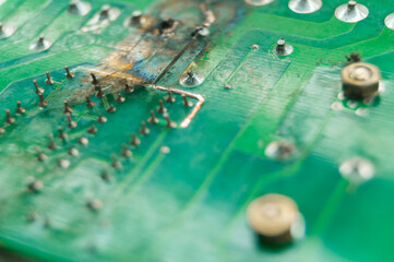 Short circuit on the printed circuit board. Failed electronics. Malfunction of the electronic...