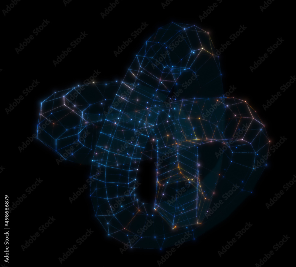 Poster abstract technology background from lines and dots