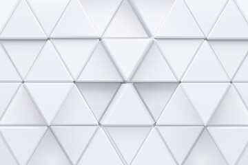 Abstract white geometric triangle 3D background. Vector Illustration.