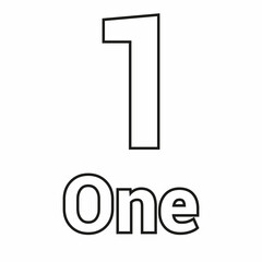 coloring the number one for preschool kids