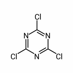 chemical structure of Cyanuric chloride (C3Cl3N3)