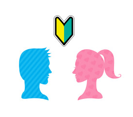 Male and female couple silhouette.