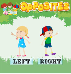 Opposite words for left and right