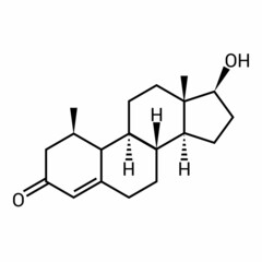 chemical structure of testosterone (C19H28O2) - obrazy, fototapety, plakaty
