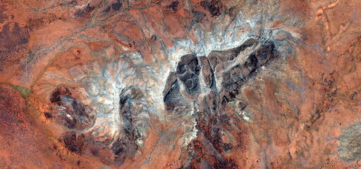 abstract landscape of the deserts of Africa from the air emulating the shapes and colors of scenery...