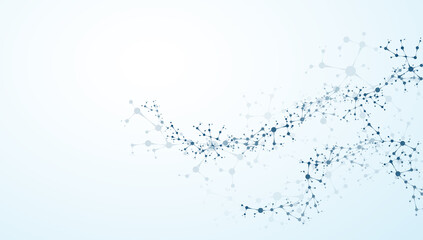 Concept of molecular structure, connection of neurons. in medical technology