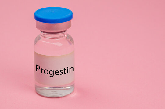 progestin hormone injection vial for female hormone therapy
