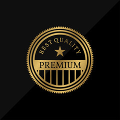 best quality premium product circle gold vector label design