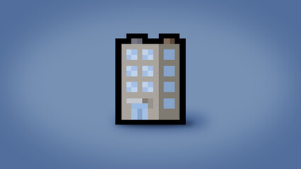 Pixel office building background - high res 8 bit wallpaper
