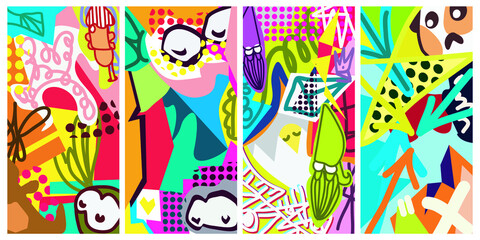 Graffiti vector abstract background with some pop art style