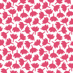 Abstract botanical seamless pattern. Simple flower shape