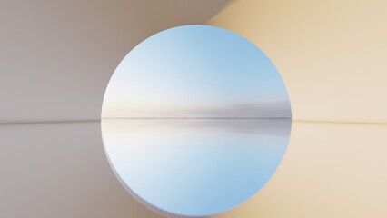 Abstract architecture background arched interior 3d render