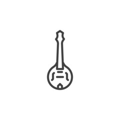 Naklejka premium Mandolin line icon