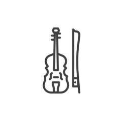 Naklejka premium Violin line icon