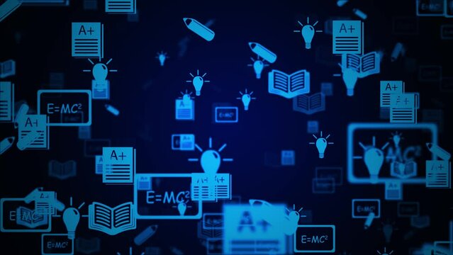 4K Abstract mathematical formulas are written and moved in the virtual space Loop Backgrounds. E learning Education Internet Technology Webinar Online Courses. 3D green screen