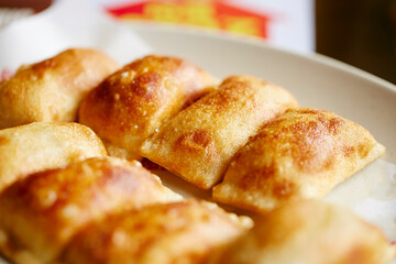 Fried dumplings on a plate