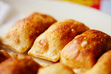 Fried dumplings on a plate